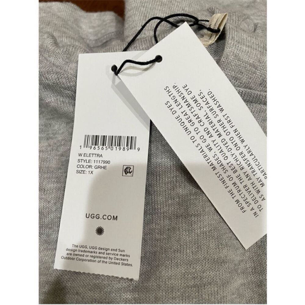 UGG Gray Hooded Sweatshirt NWT Pullover Plus size 1X attached hoodie‎ Grey - Picture 7 of 7
